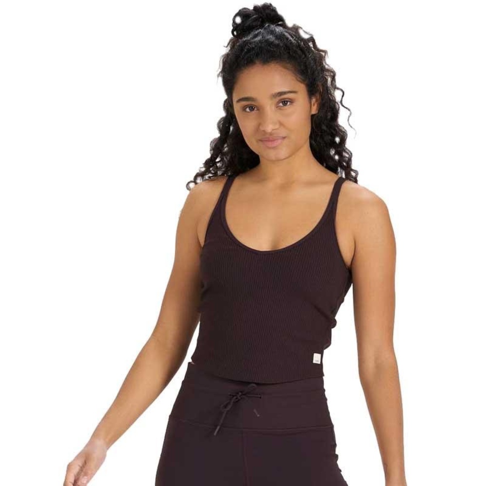 Vuori Rib Crop tank in Dark Cherry